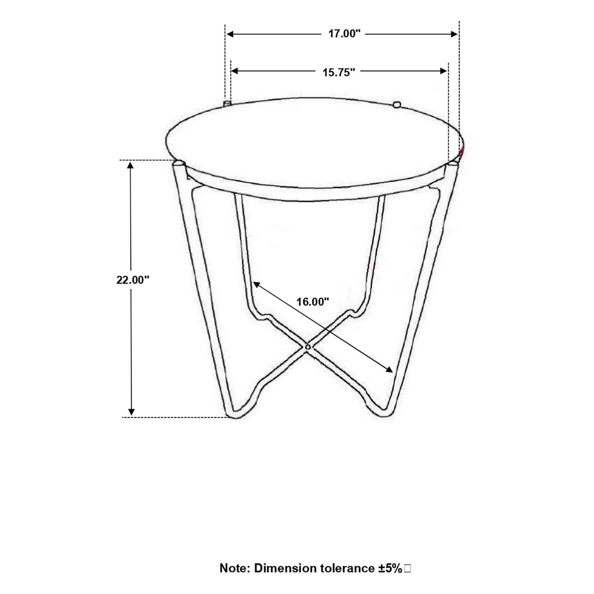 Latifa Round Accent Table with Marble Top Red and Black 936010
