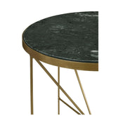 Eliska Round Accent Table with Marble Top Green and Antique Gold 936061
