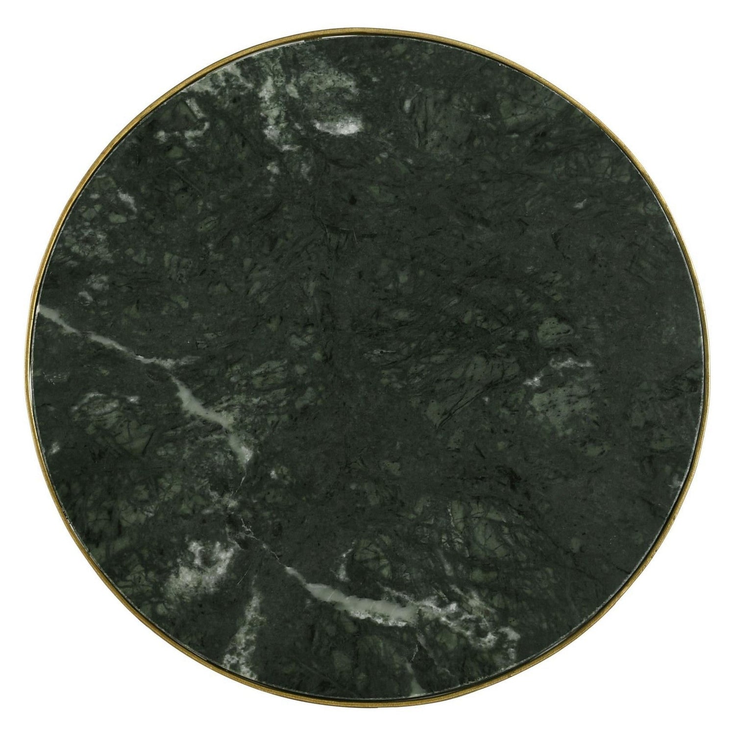 Eliska Round Accent Table with Marble Top Green and Antique Gold 936061