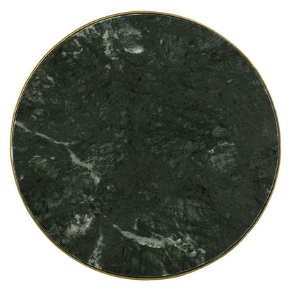 Eliska Round Accent Table with Marble Top Green and Antique Gold 936061