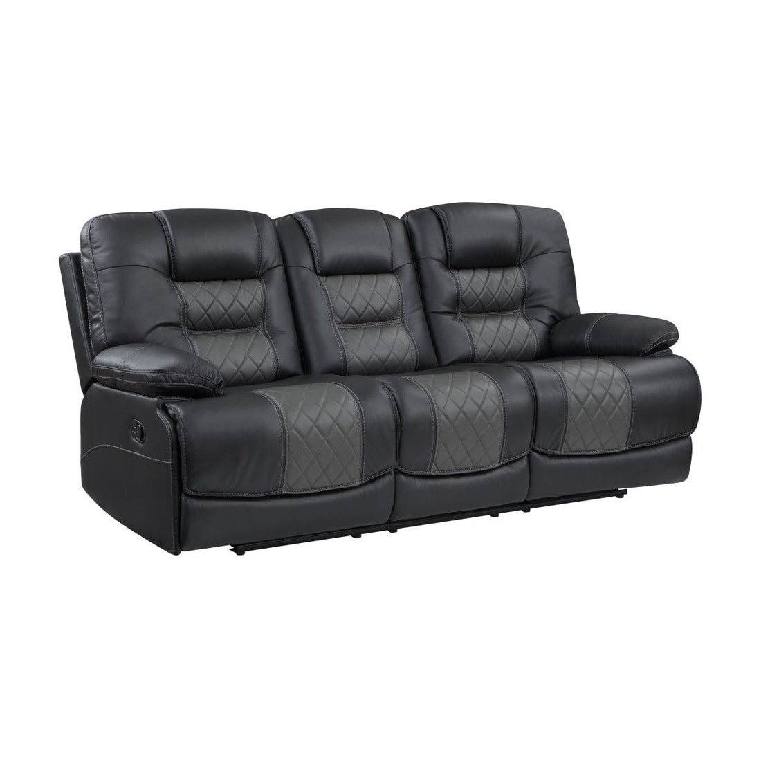 Double Reclining Sofa with Drop-Down Cup Holders, Receptacles and USB ports 9388GRY-3