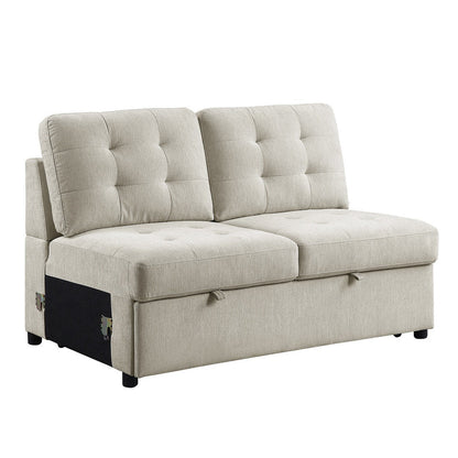 (4)4-Piece Sectional with Pull-out Ottoman 9401BEG*42LRU