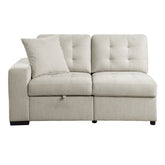 (2)2-Piece Sectional with Pull-out Ottoman 9401BEG*22LRU