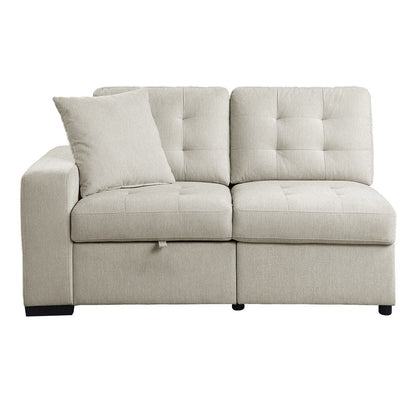 (2)2-Piece Sectional with Pull-out Ottoman 9401BEG*22LRU