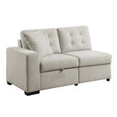 (4)4-Piece Sectional with Pull-out Ottoman 9401BEG*42LRU