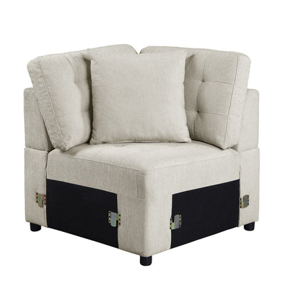 (4)4-Piece Sectional with Pull-out Ottoman 9401BEG*42LRU