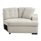 (2)2-Piece Sectional with Pull-out Ottoman 9401BEG*22LRU