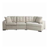 (2)2-Piece Sectional with Pull-out Ottoman 9401BEG*22LRU