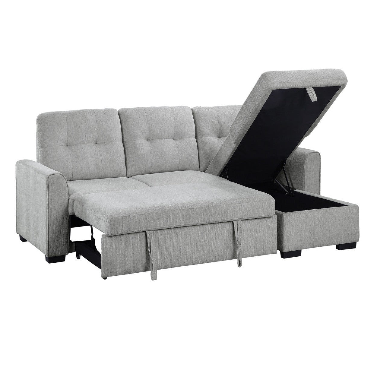(2)2-Piece Reversible Sectional with Storage 9402GRY*SC