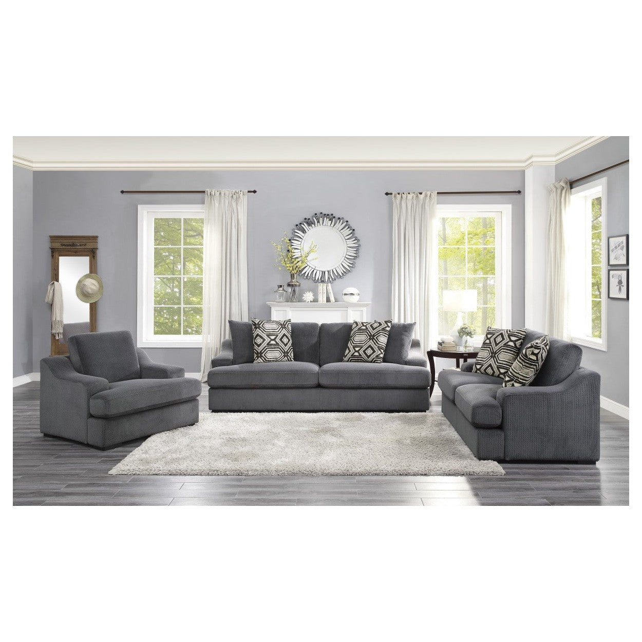 Sofa with 4 Pillows 9404DG-3