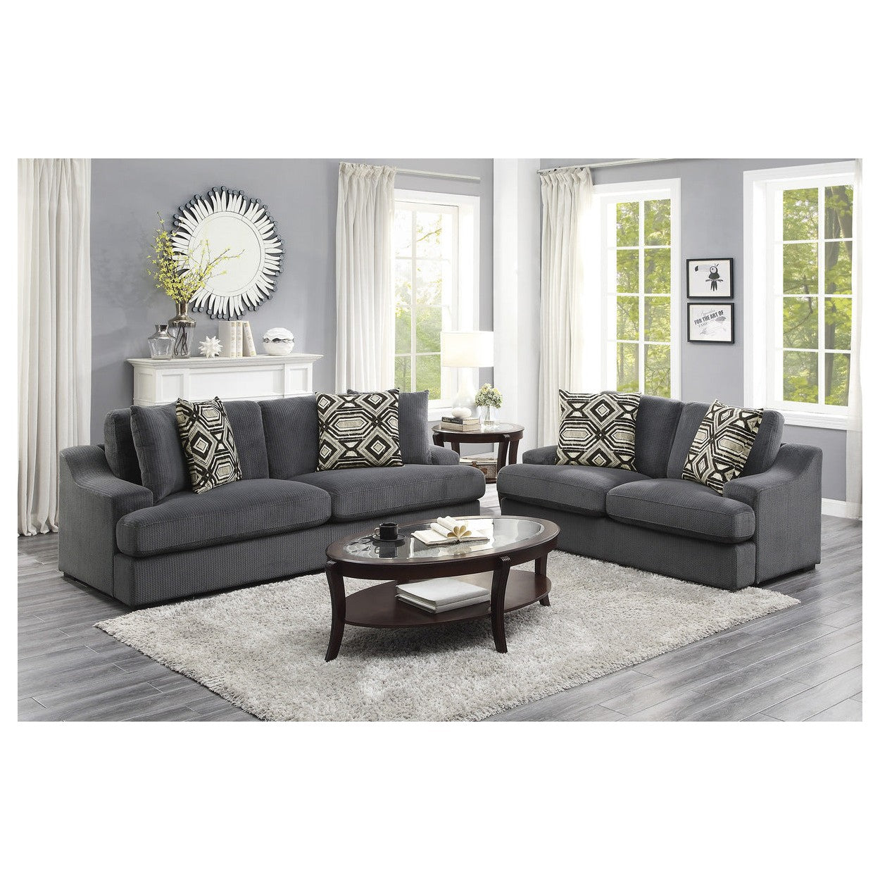 2pc Set: Sofa, Love 9404DG*2