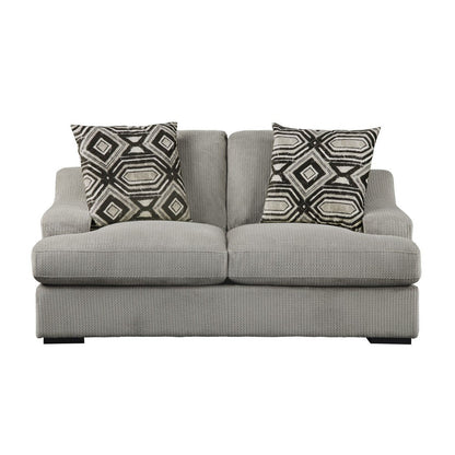 Love Seat with 2 Pillows 9404GY-2