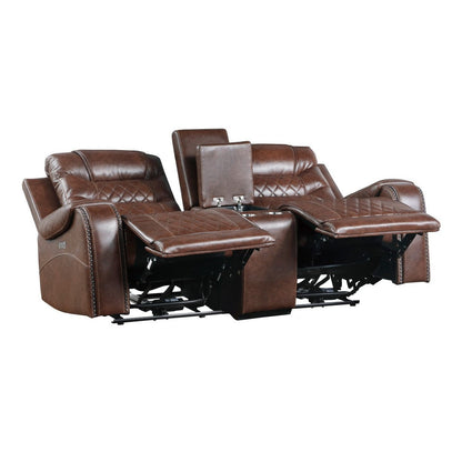 2pc Set: Sofa, Love 9405BR*2PW