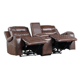 2pc Set: Sofa, Love 9405BR*2PW