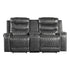 Power Double Reclining Love Seat with Center Console, Receptacles and USB port 9405GY-2PW