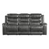 Double Reclining Sofa with Drop-Down Cup Holders, Receptacles and USB ports 9405GY-3