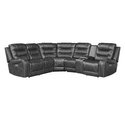 (6)6-Piece Modular Power Reclining Sectional 9405GY*6LRRR