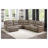 (6)6-Piece Modular Power Reclining Sectional with Power Headrest and Left Chaise 9429TP*6LCRRPWH