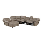 (6)6-Piece Modular Power Reclining Sectional with Power Headrest and Left Chaise 9429TP*6LCRRPWH