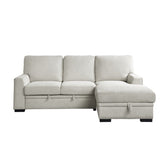 (2)2-Piece Sectional with Pull-out Bed and Right Chaise with Hidden Storage 9468BE*2RC2L