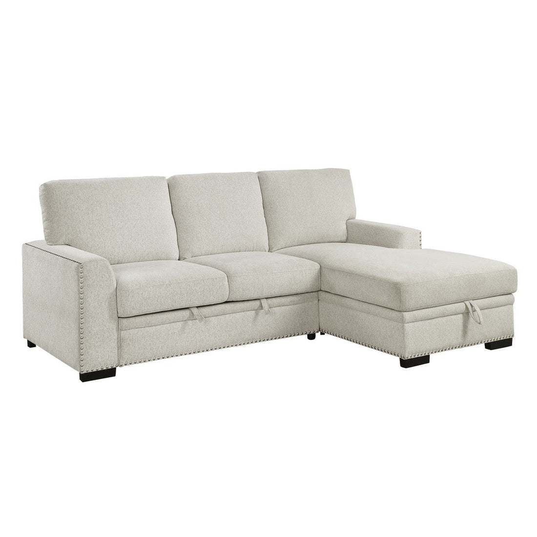 (2)2-Piece Sectional with Pull-out Bed and Right Chaise with Hidden Storage 9468BE*2RC2L
