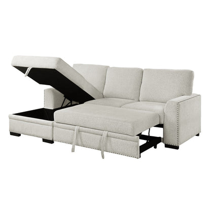 (2)2-Piece Sectional with Pull-out Bed and Left Chaise with Hidden Storage 9468BE*2LC2R