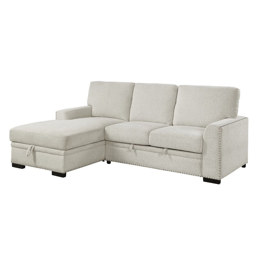 (2)2-Piece Sectional with Pull-out Bed and Left Chaise with Hidden Storage 9468BE*2LC2R