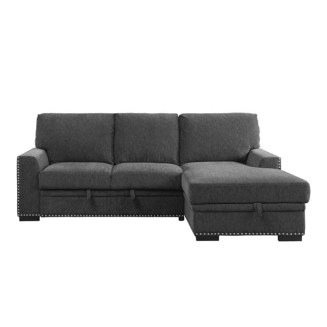 (2)2-Piece Sectional with Pull-out Bed and Right Chaise with Hidden Storage 9468CC*2RC2L