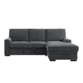 (2)2-Piece Sectional with Pull-out Bed and Right Chaise with Hidden Storage 9468CC*2RC2L