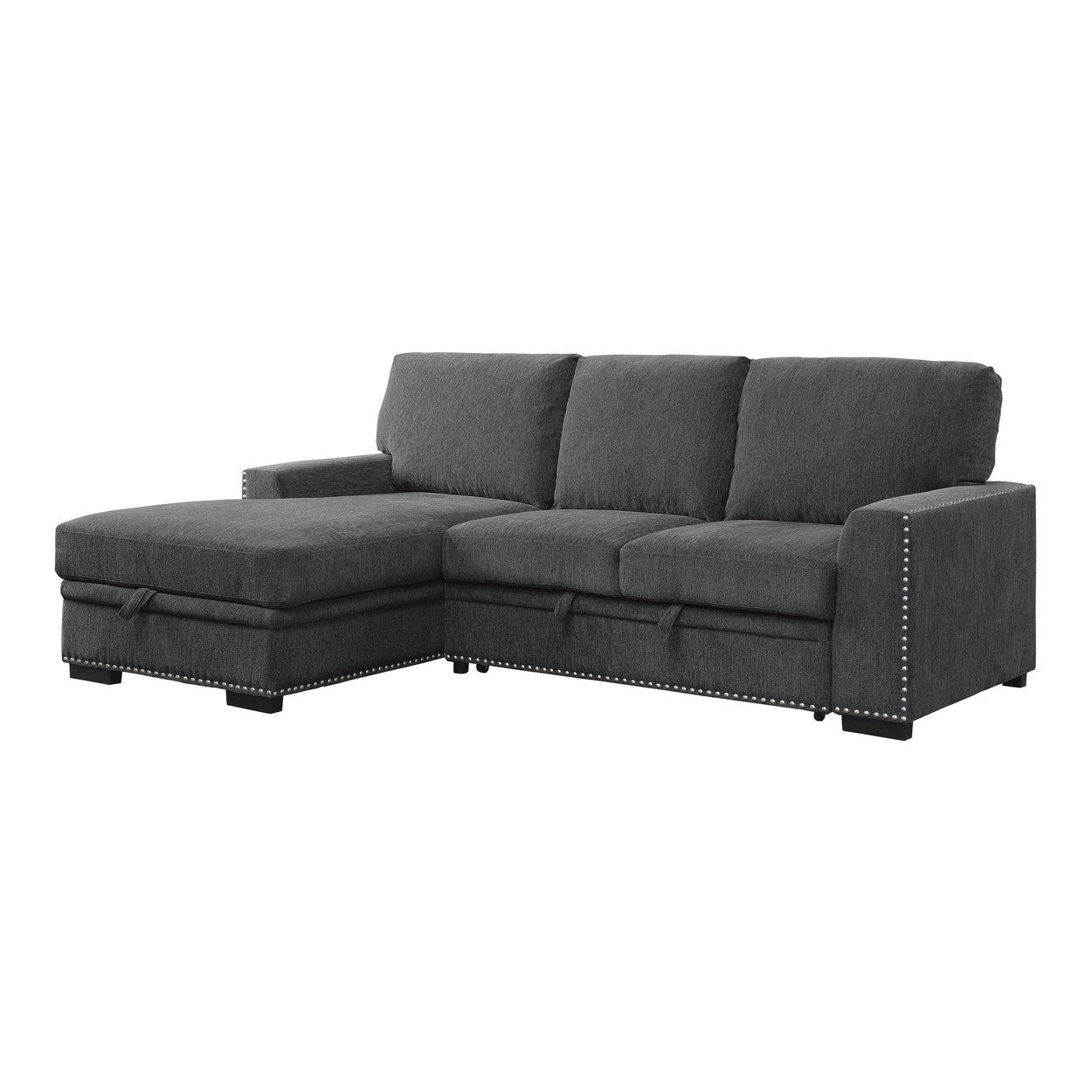 (2)2-Piece Sectional with Pull-out Bed and Left Chaise with Hidden Storage 9468CC*2LC2R