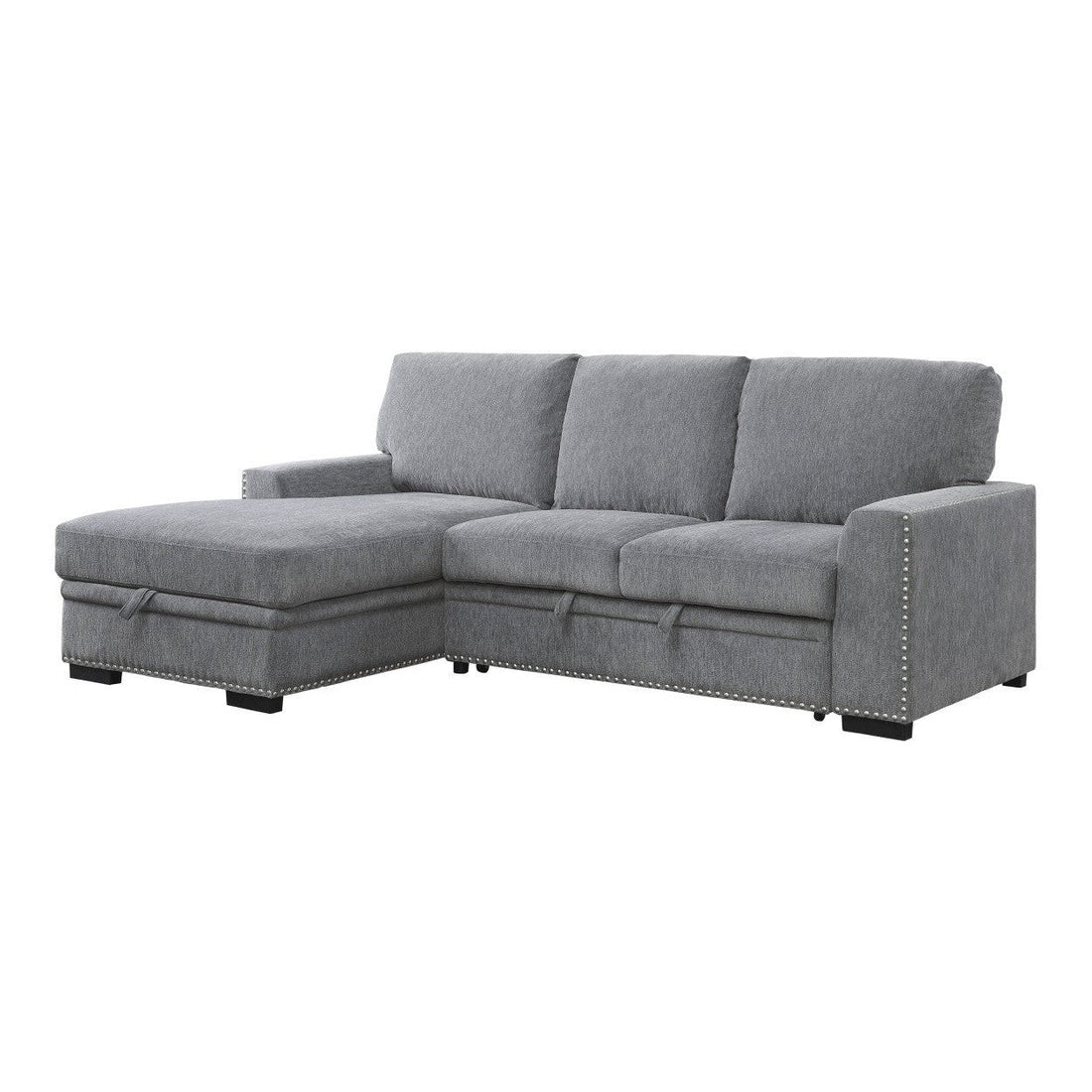 (2)2-Piece Sectional with Pull-out Bed and Hidden Storage 9468DG*2LC2R