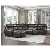 (6)6-Piece Modular Reclining Sectional with Left Chaise 9469DBR*6LCRR