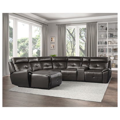 (6)6-Piece Modular Reclining Sectional with Left Chaise 9469DBR*6LCRR