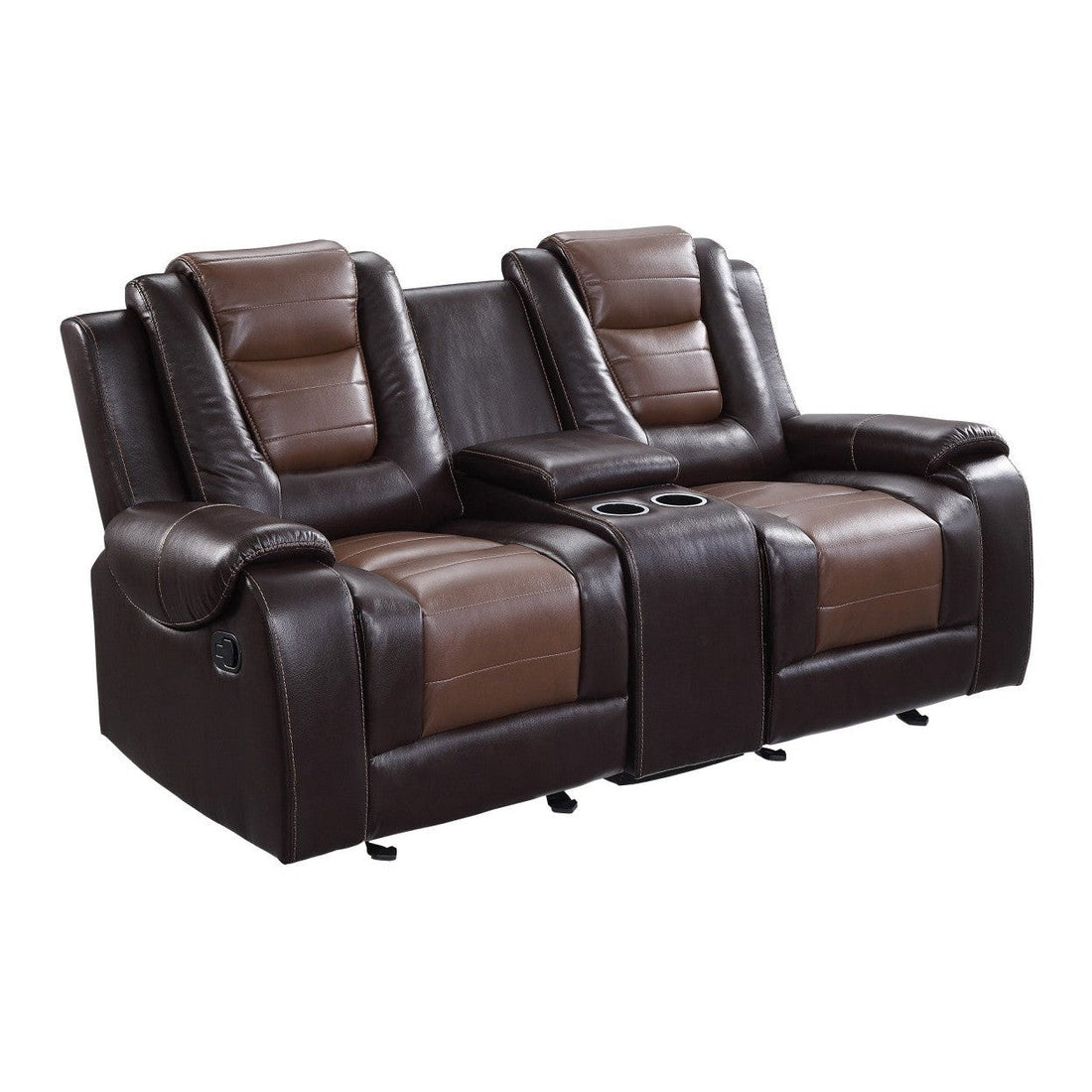 Double Glider Reclining Love Seat with Center Console 9470BR-2