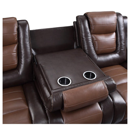 Double Reclining Sofa with Drop-Down Cup Holders 9470BR-3