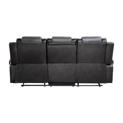 Double Reclining Sofa with Drop-Down Cup Holders 9470GY-3