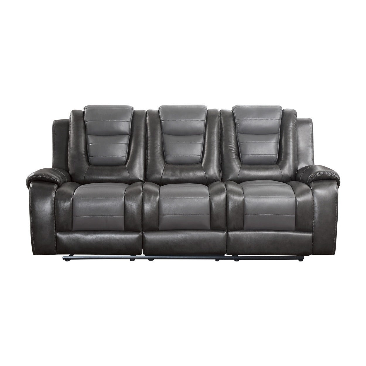 Double Reclining Sofa with Drop-Down Cup Holders 9470GY-3