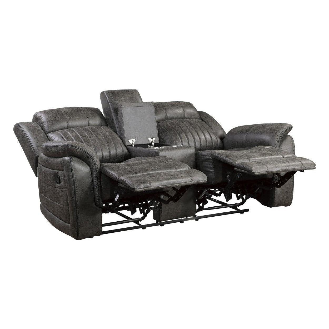 Double Reclining Love Seat with Center Console 9479BRG-2