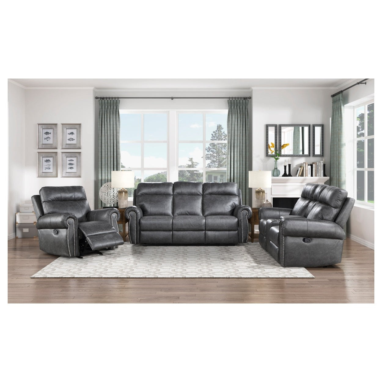 D. RECLN LOVE SEAT W/ CONSOLE 9488GY-2