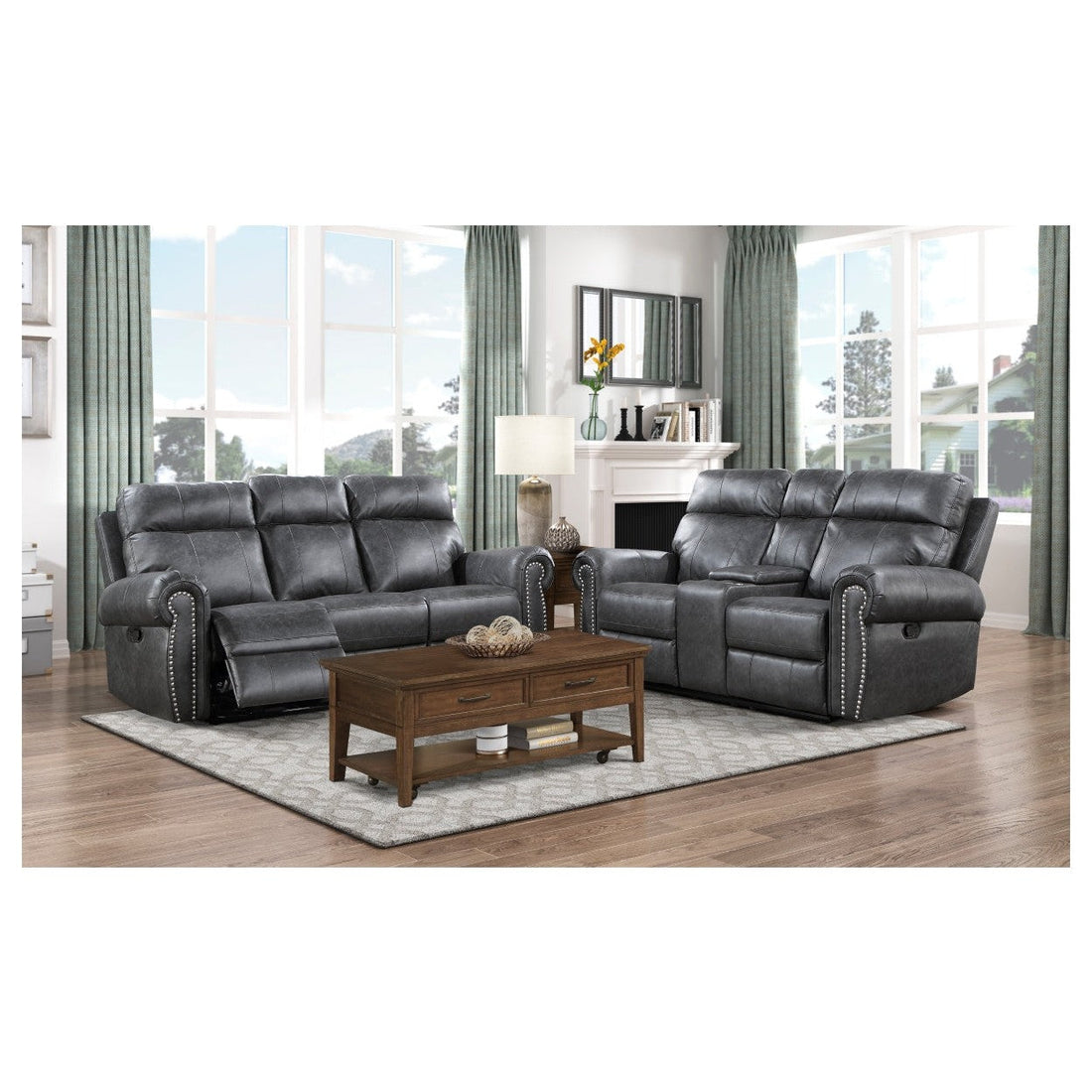 D. RECLN LOVE SEAT W/ CONSOLE 9488GY-2