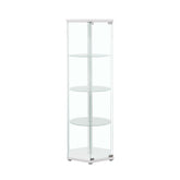 Zahavah 4-shelf Hexagon Shaped Curio Cabinet White and Clear 950001