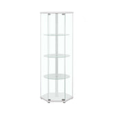 Zahavah 4-shelf Hexagon Shaped Curio Cabinet White and Clear 950001