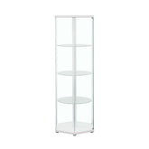 Zahavah 4-shelf Hexagon Shaped Curio Cabinet White and Clear 950001