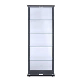Delphinium 5-shelf Glass Curio Cabinet Black and Clear 950170