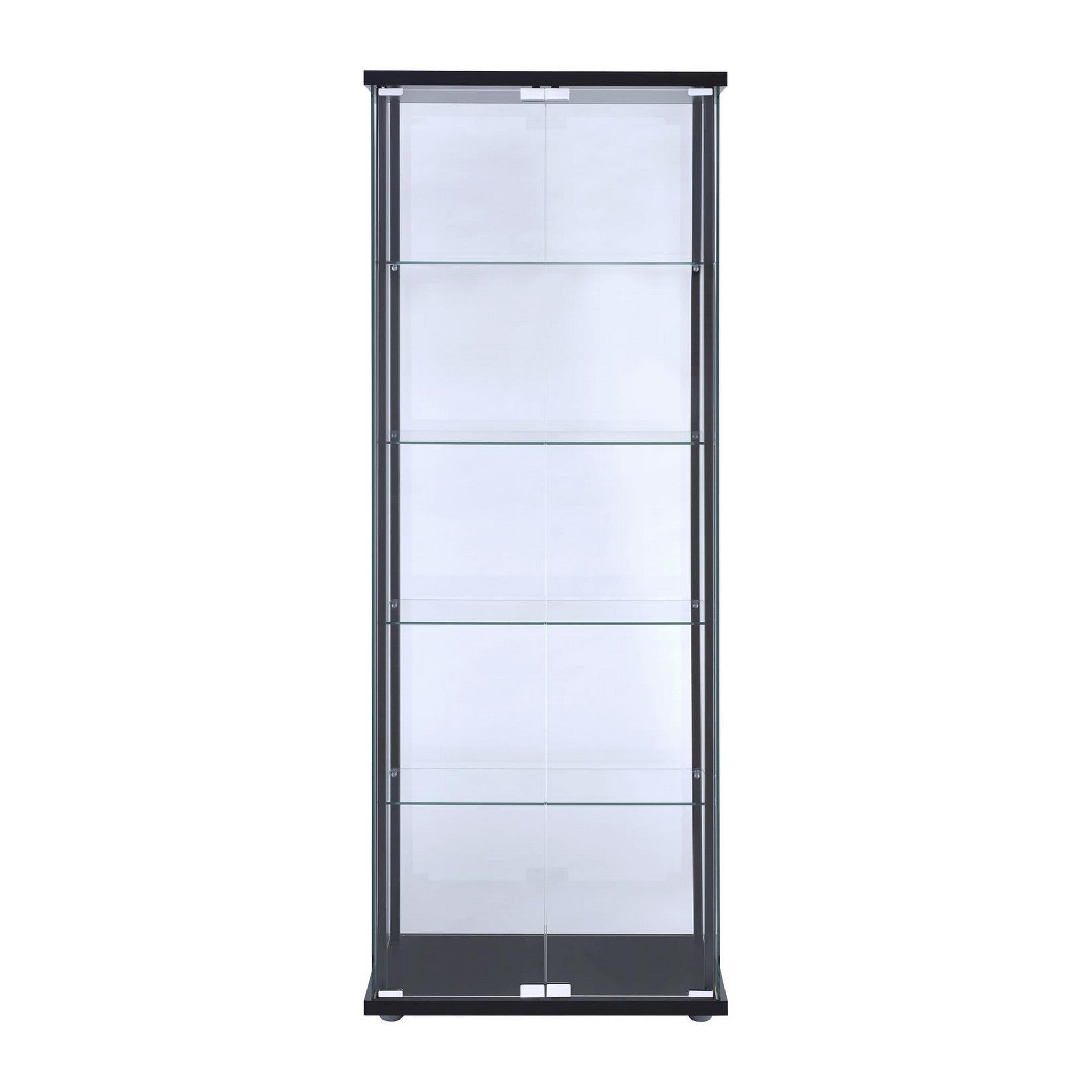 Delphinium 5-shelf Glass Curio Cabinet Black and Clear 950170