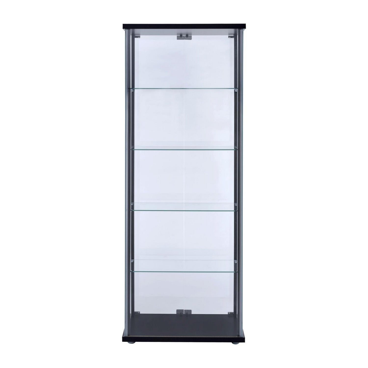 Delphinium 5-shelf Glass Curio Cabinet Black and Clear 950170