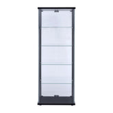 Delphinium 5-shelf Glass Curio Cabinet Black and Clear 950170