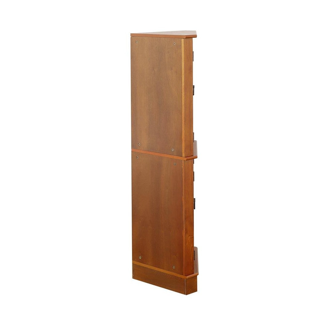 Coreosis 4-shelf Corner Curio Cabinet Golden Brown 950185