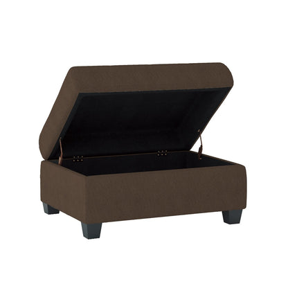 OTTOMAN W/ STORAGE, CHOCOLATE 100% POLYESTER 9507CHC-4