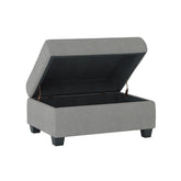 OTTOMAN W/ STORAGE, LIGHT GRAY 100% POLYESTER 9507GRY-4
